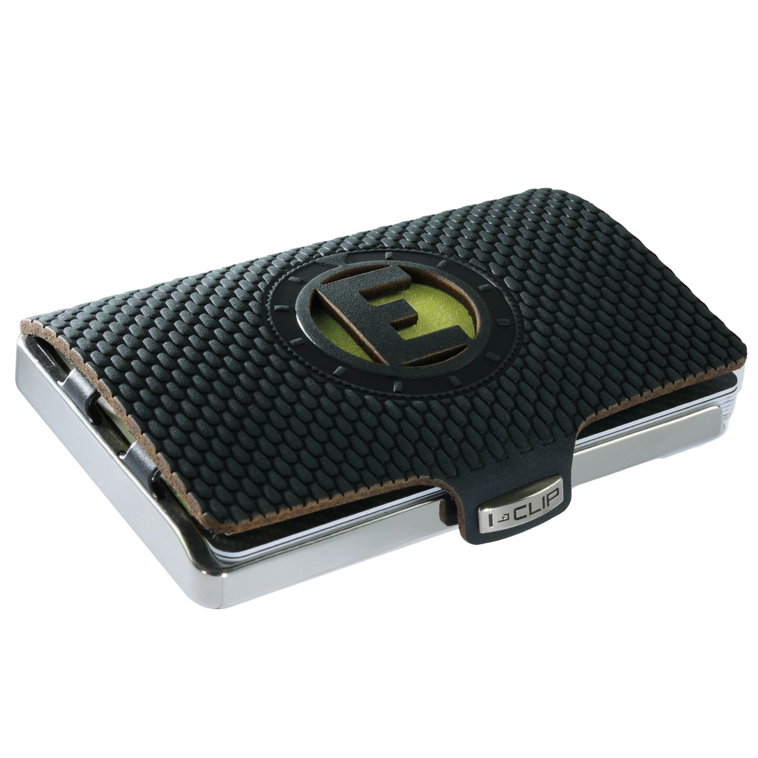 I-CLIP Steel Polished Initials E Black