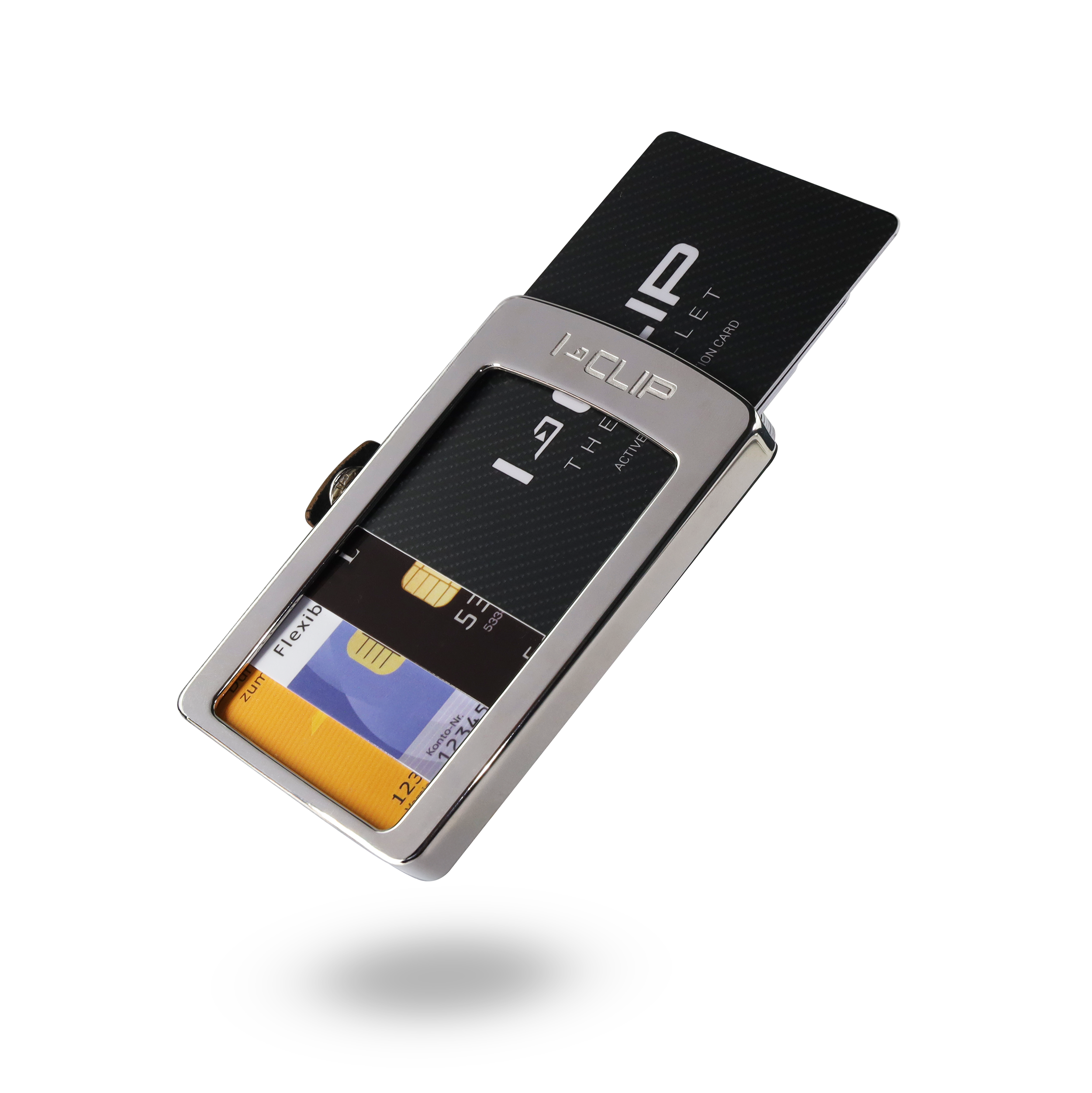 I-CLIP Steel Polished mit Münzfach Black - I-CLIP