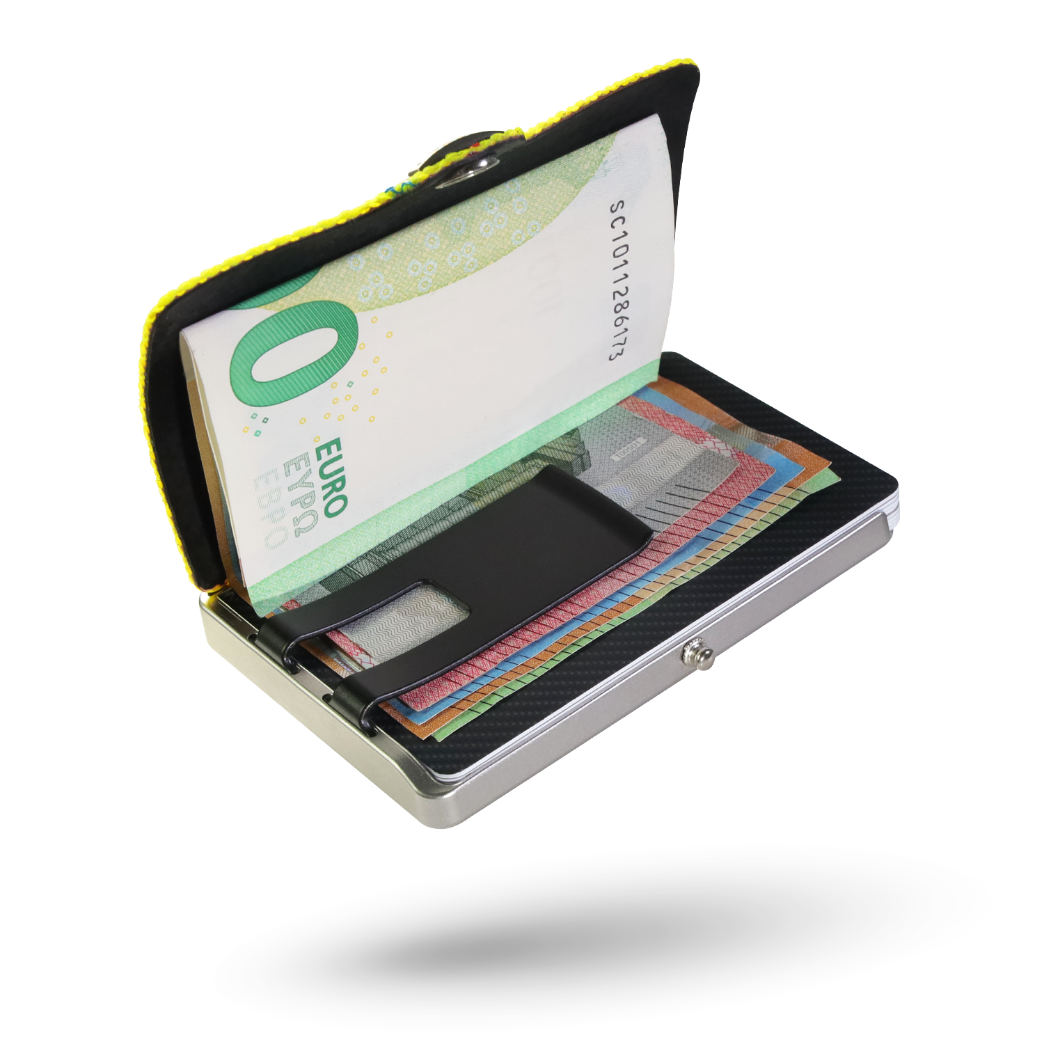 I-CLIP Steel Blasted mit Münzfach Black - I-CLIP