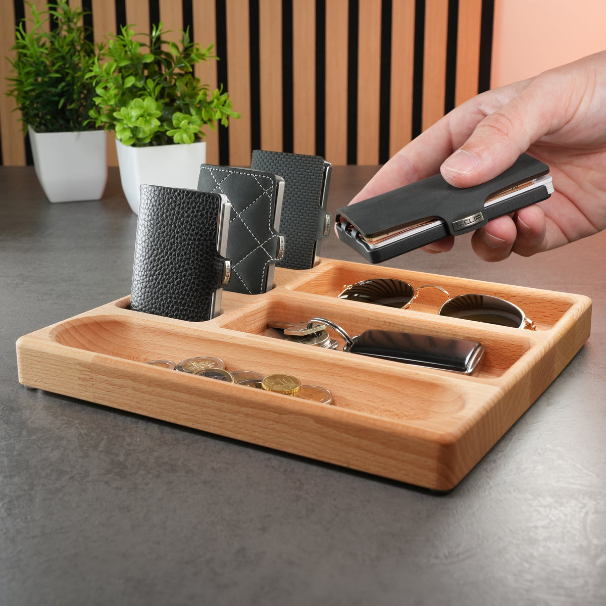 I-CLIP Collectors Tray – Organizer aus Buchenholz Classic Wood - I-CLIP