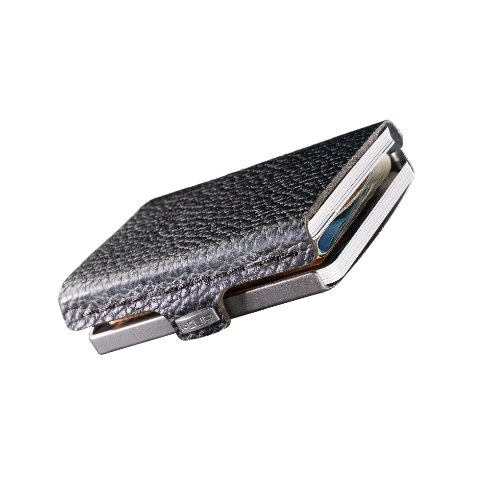 I-CLIP MAX Original Pure Silver Pelle Martellata Nero