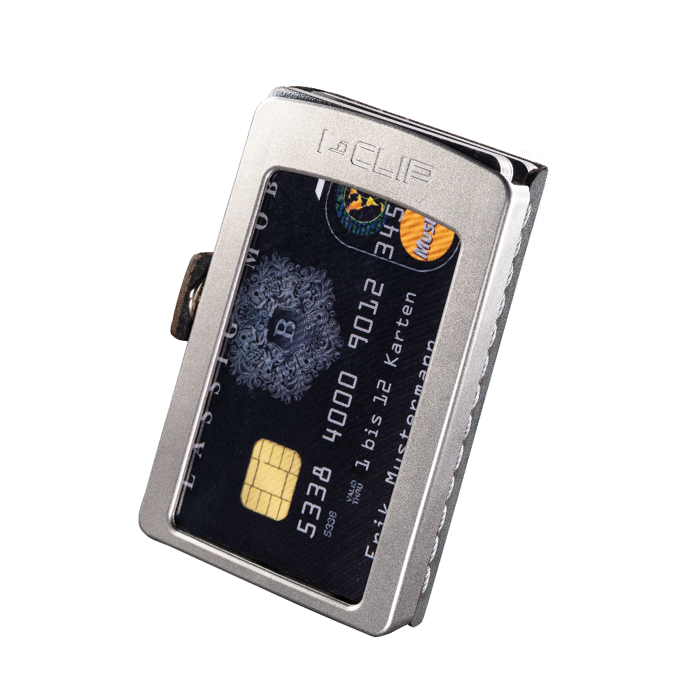 I-CLIP MAX Edelstahl Satiniert Glattleder Black - I-CLIP.com EU Shopify