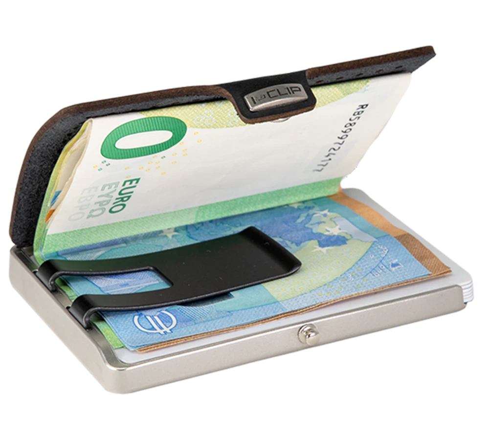 I-CLIP Edelstahl Satiniert mit Münzfach Black - I-CLIP.com EU Shopify