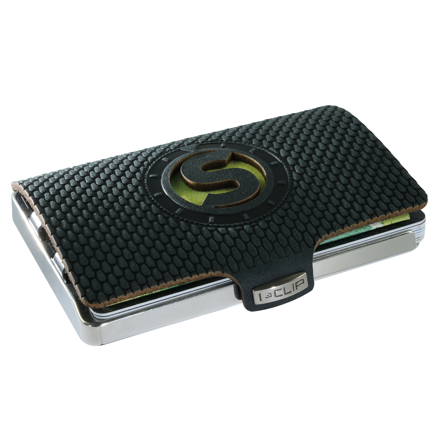 I-CLIP Steel Polished Initials S Black