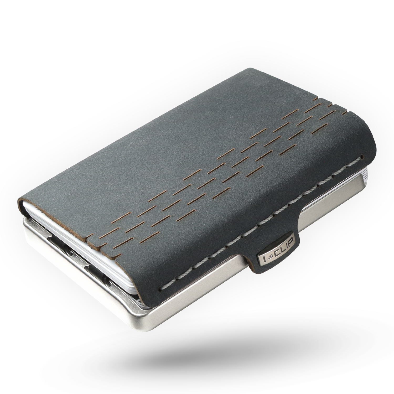 I-CLIP MAX Steel Satinato Race Pelle Liscia Nero