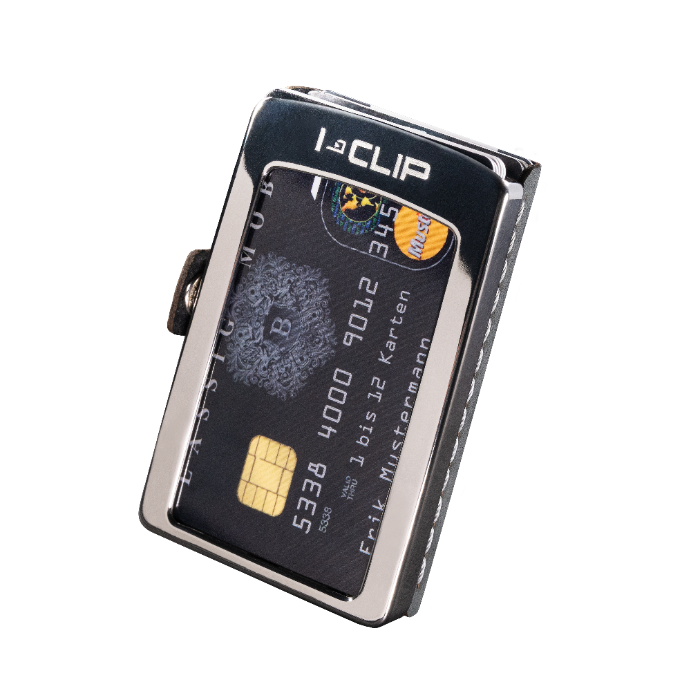 I-CLIP MAX Edelstahl Poliert Glattleder Black - I-CLIP.com EU Shopify