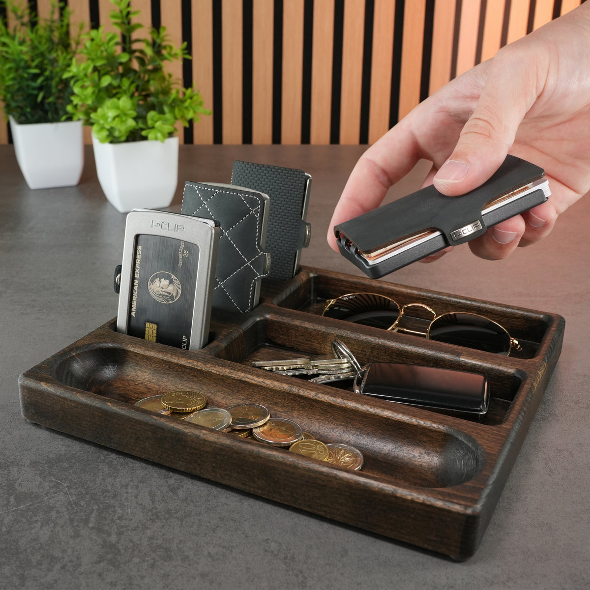 I-CLIP Collectors Tray – Organizer aus Buchenholz Vintage Wood - I-CLIP