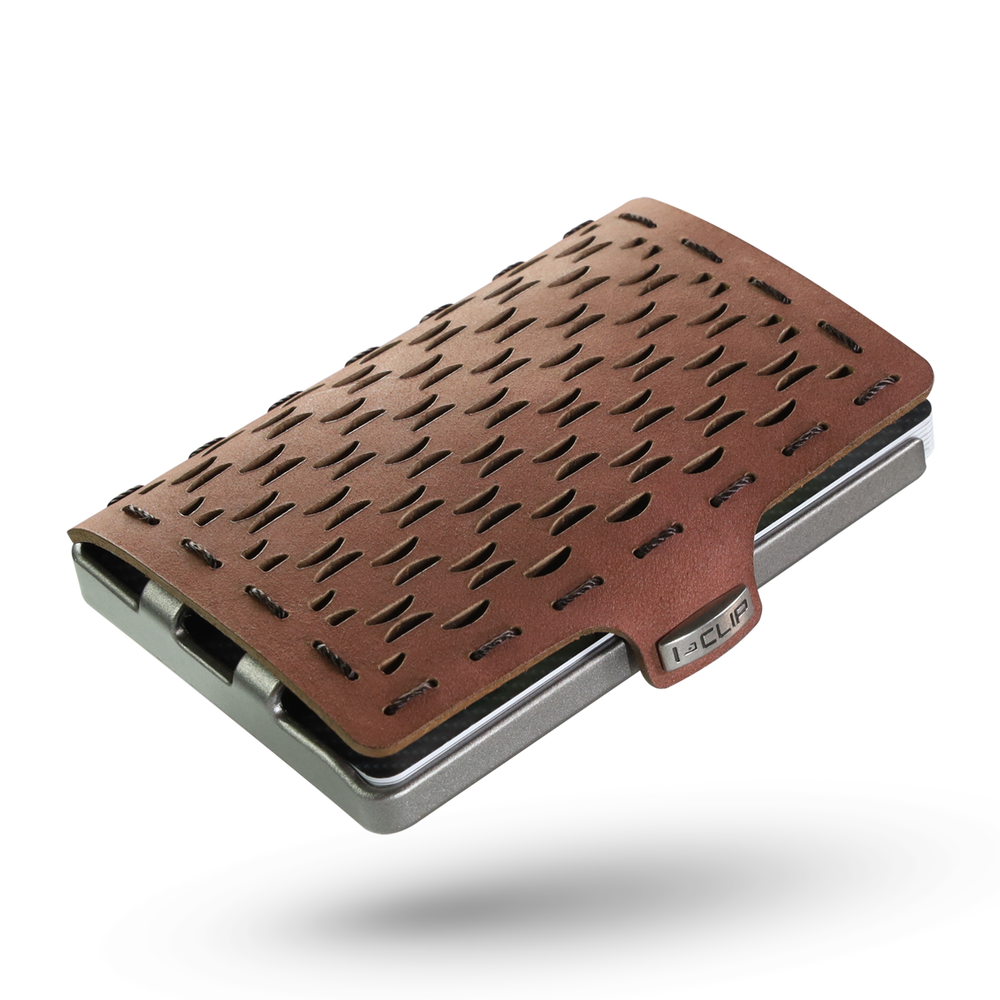 I-CLIP Original Slim-Wallet Silber mit Münzfach Coconut Shell