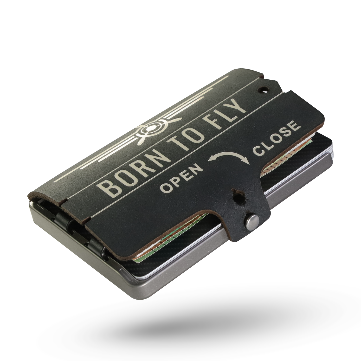 I-CLIP Titan Satiniert Born to Fly Black