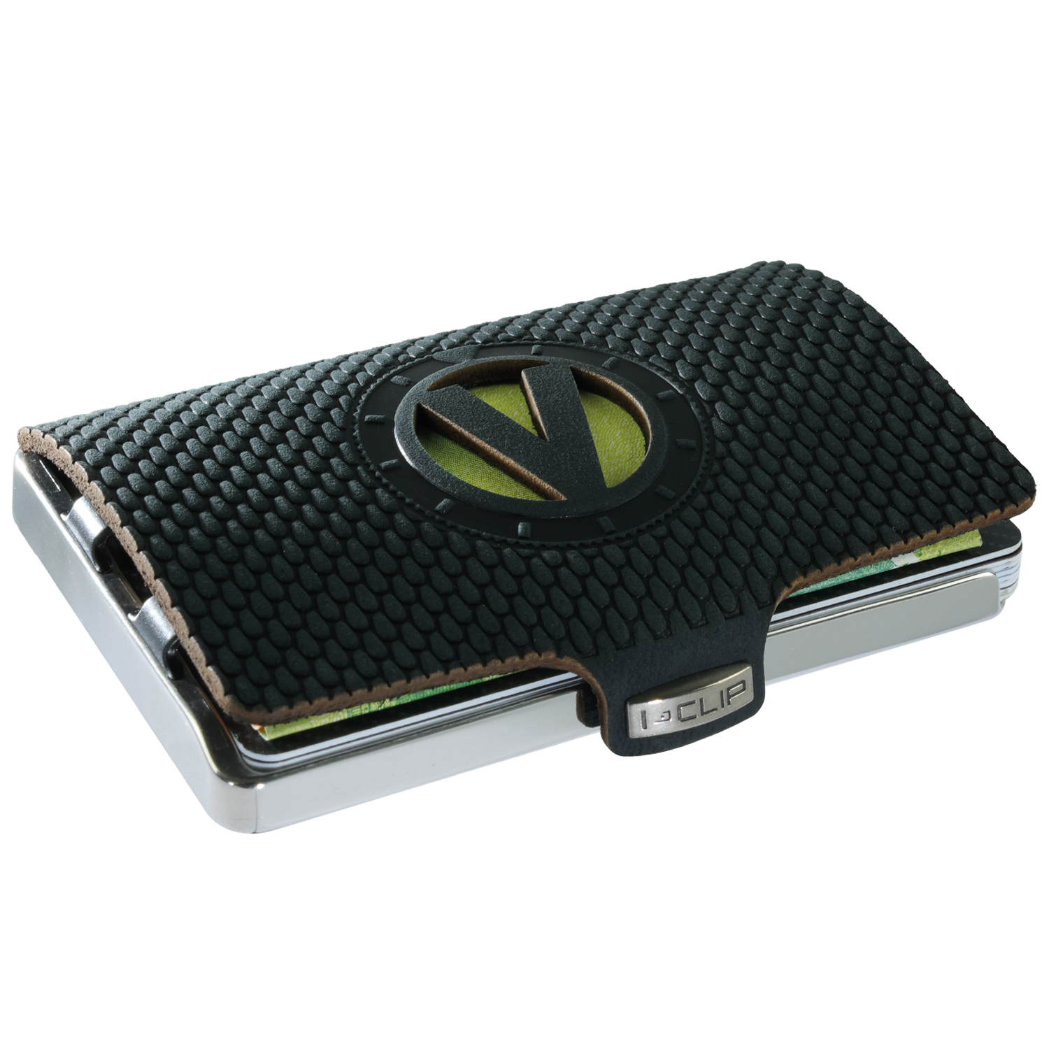 I-CLIP Steel Polished Initials V Black